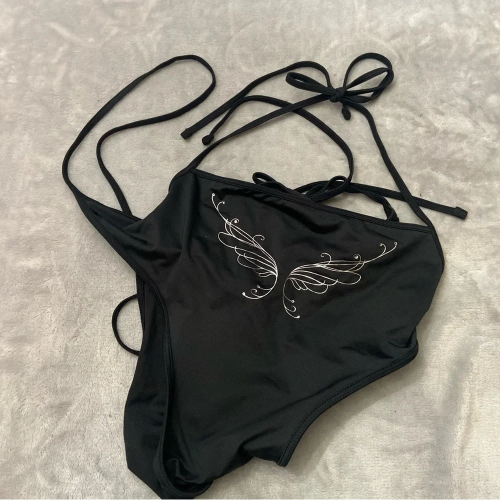 New! Frankie’s amalia black one piece monokini butterfly tattoo 10775